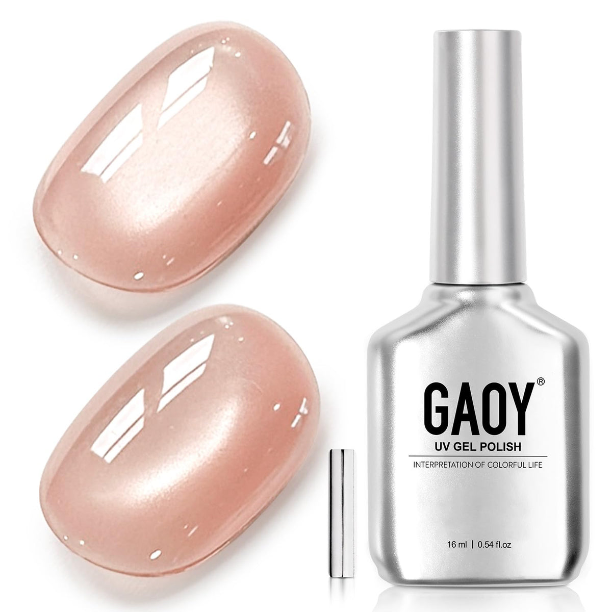 GAOY dusty peach front bottle showing label and shade benefits