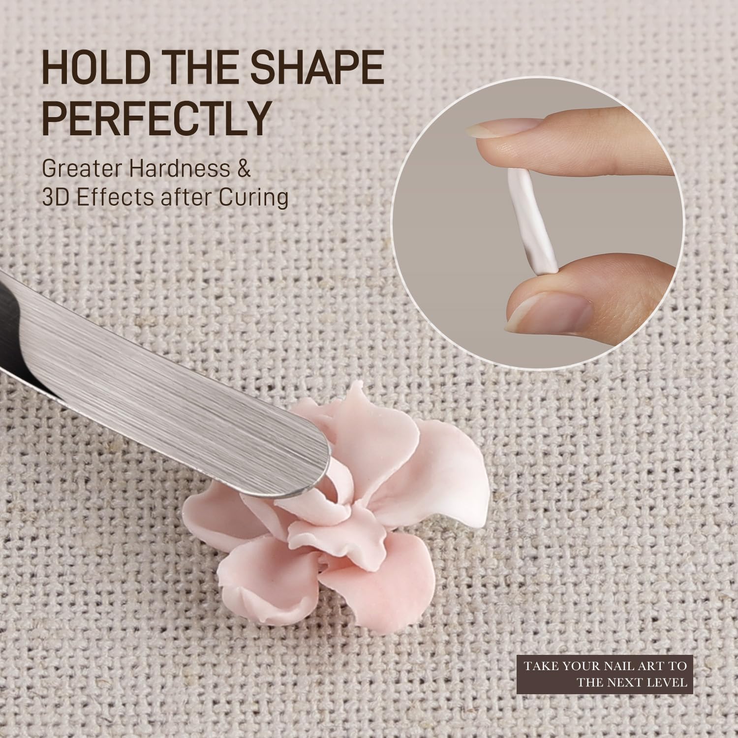 GAOY finished 3D nail lifestyle shot showing salon-quality raised nail art result