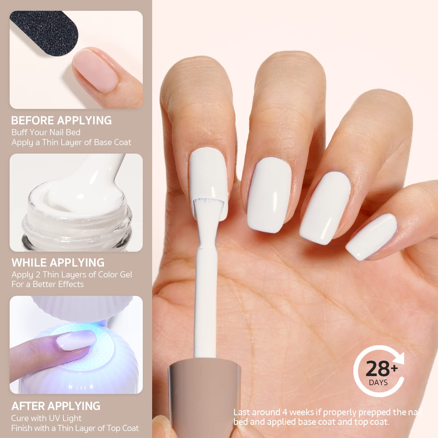 GAOY French tip manicure example showcasing crisp white lines and salon look