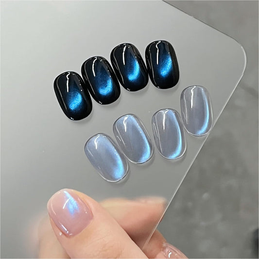 GAOY front bottle of Azure Aurora showing holographic blue polish benefit: vivid color