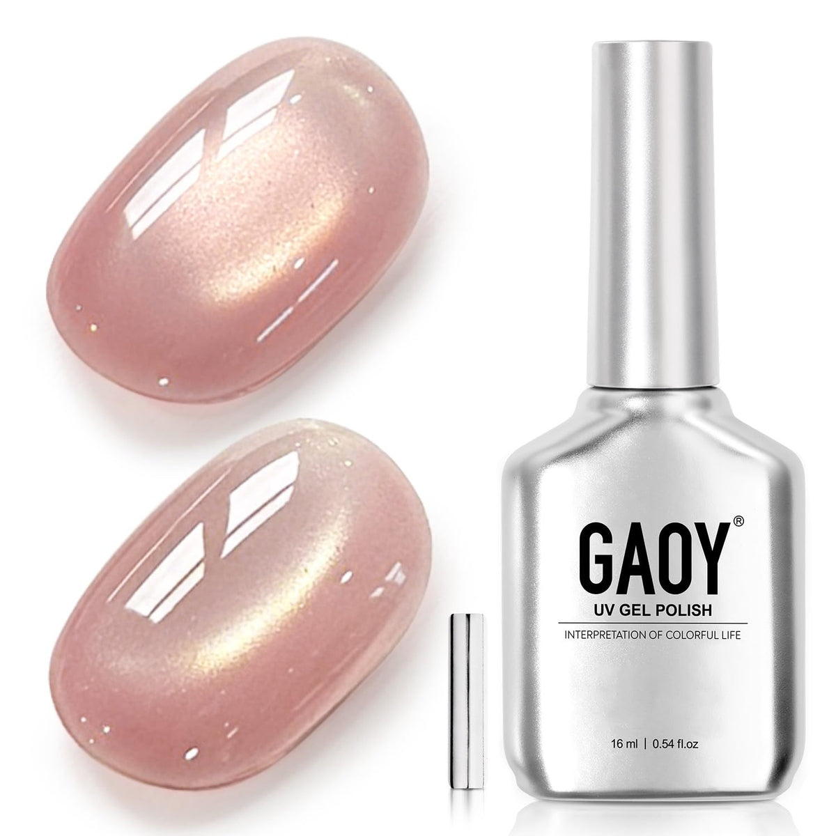 GAOY bottle front view showing Berry Blush shade for glossy manicure benefits
