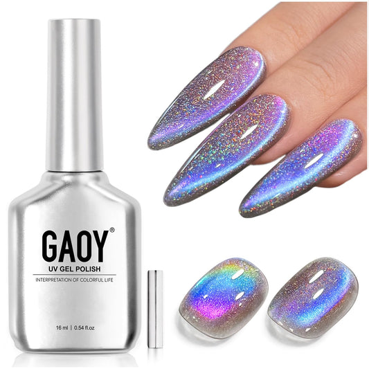 GAOY front bottle of Nebula Opal showing holographic blue-gray benefit shine