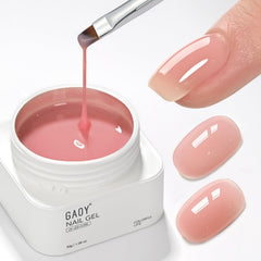 GAOY front bottle sea pink showing color and label, professional finish benefit