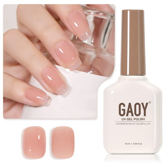 GAOY bottle front view showing sheer nude shade and larger 16ml size benefit