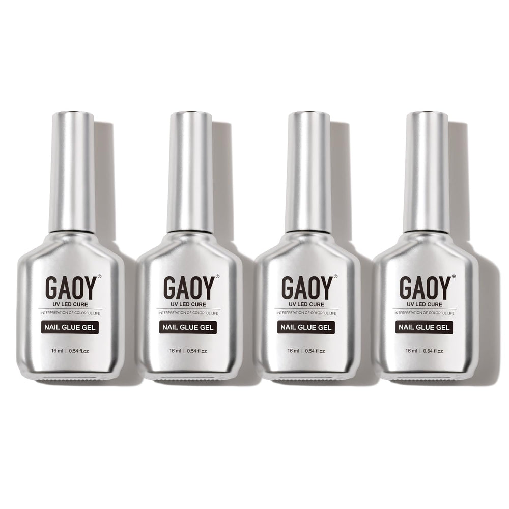 GAOY front view of four clear gel bottles showing product quantity and packaging benefit