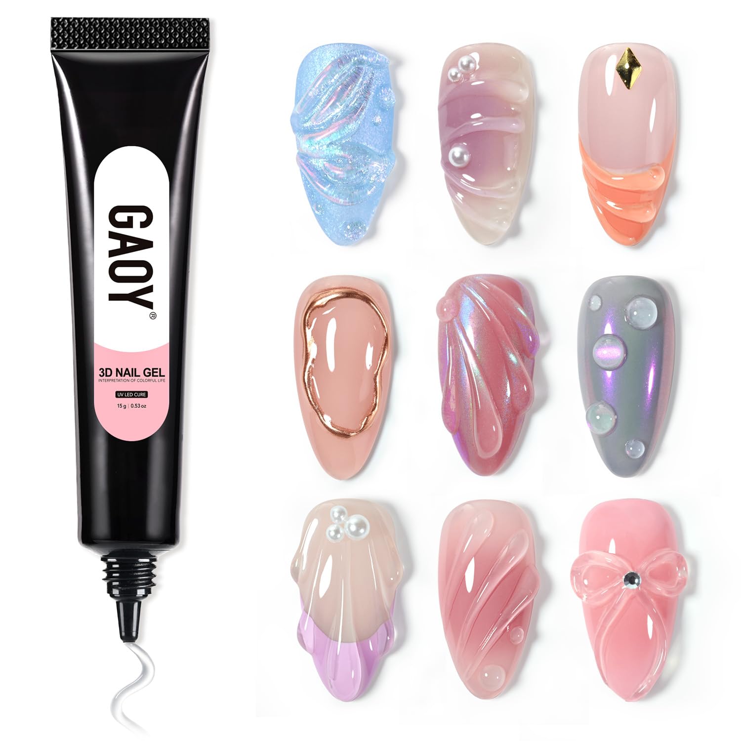 GAOY front view of 15g sculpting gel tube showing compact packaging and convenience