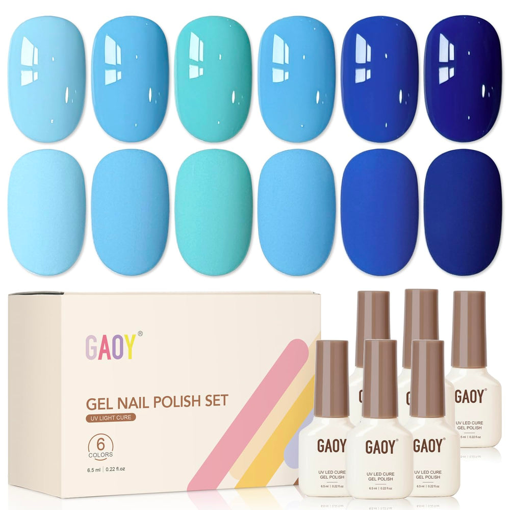 GAOY front packaging blue gel kit showing complete set and benefits