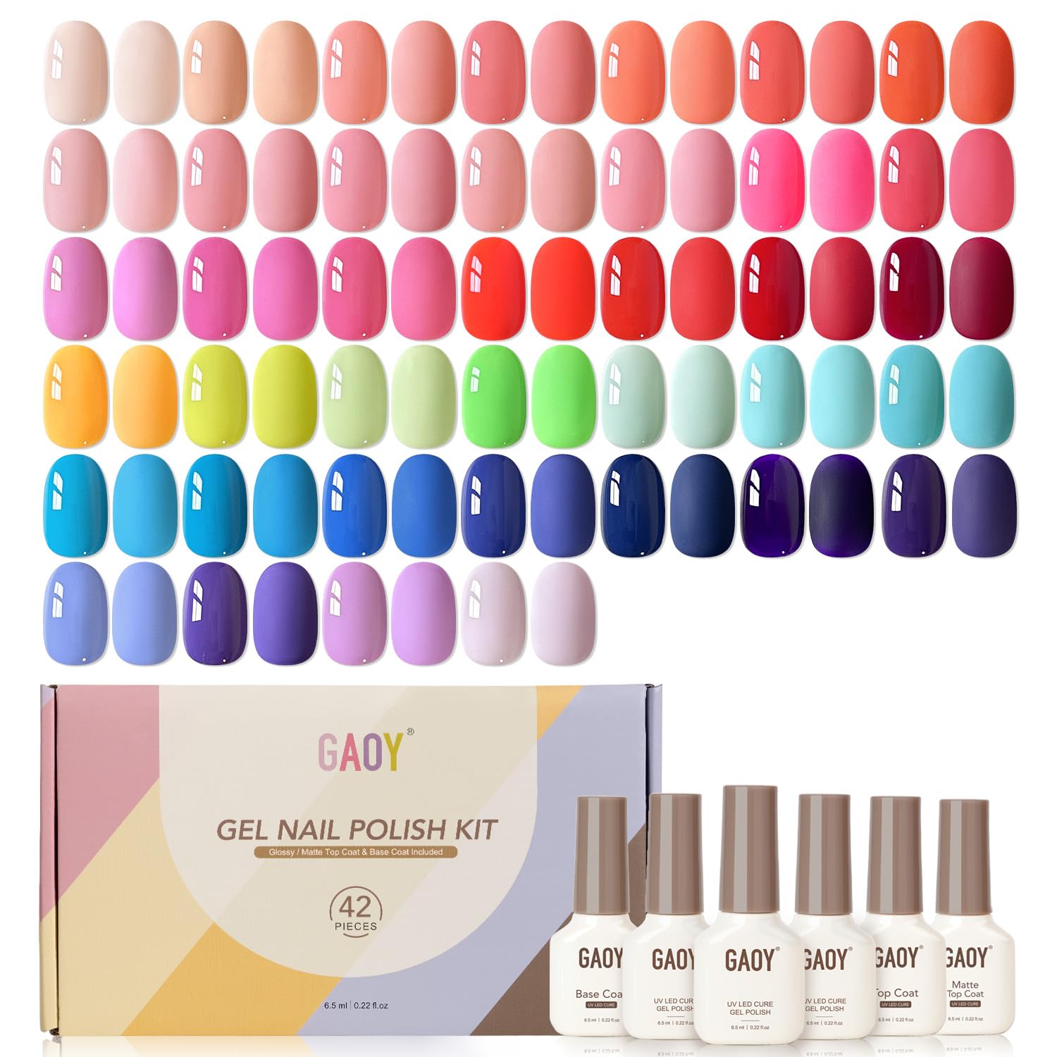 GAOY front packaging showing full 42-piece kit and quick benefits