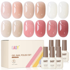 GAOY front packaging showing six sheer jelly pink red bottles and benefits