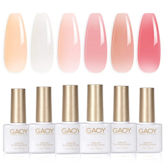 GAOY front packaging showing six translucent gel bottles and kit benefits