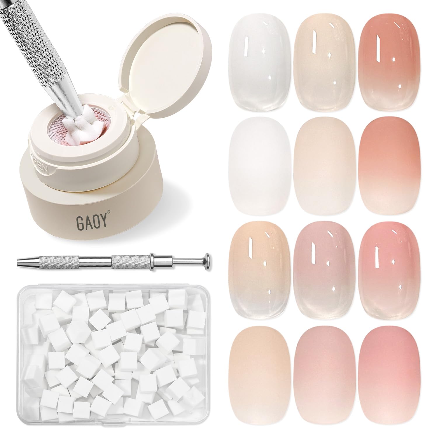 GAOY kit front packaging showing complete ombre gel set for easy gradients