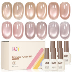 GAOY front packaging showing six-color kit and magnet, ideal for at-home salon results