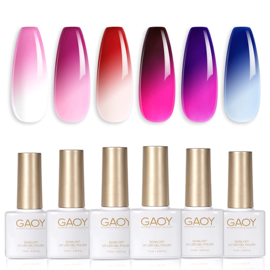 GAOY front packaging showing six mood-changing gel bottles and set benefit