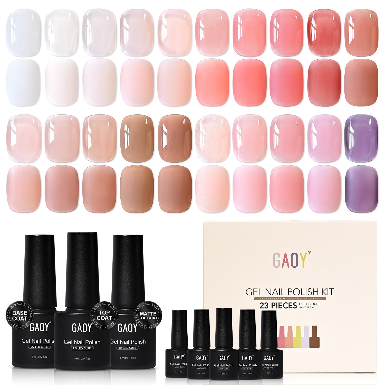 GAOY front packaging showing 23-piece kit and neat display benefit organization