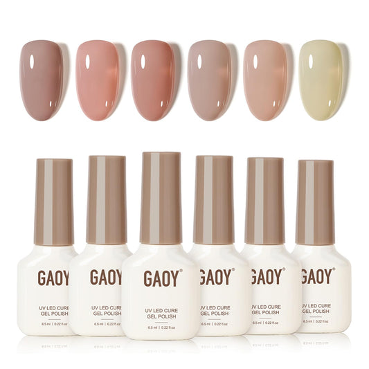 GAOY front packaging showing six silky cream pink nude shades for versatile looks