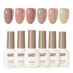 GAOY front packaging showing six silky cream pink nude shades for versatile looks