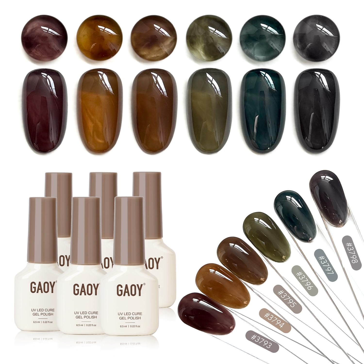 GAOY front packaging showing six bottles and kit contents for easy identification and value