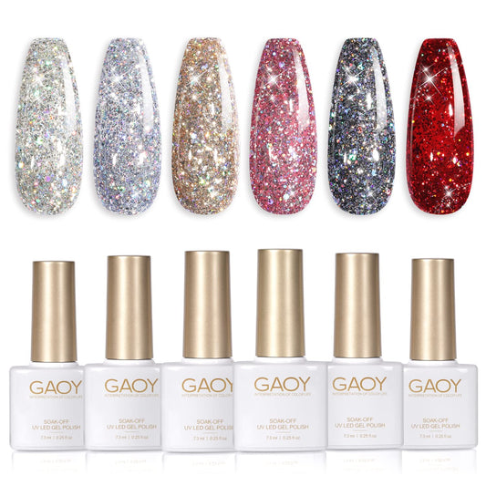 GAOY front packaging showing six gel bottles and vibrant colors for easy selection
