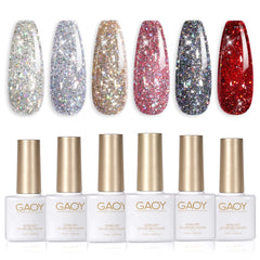 GAOY front packaging showing six gel bottles and vibrant colors for easy selection