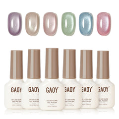 GAOY front packaging showing six gel bottles and magnet, ideal for travel convenience