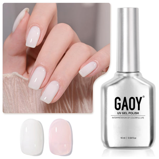 GAOY front packaging showing two 16ml bottles and easy-at-home manicure benefit