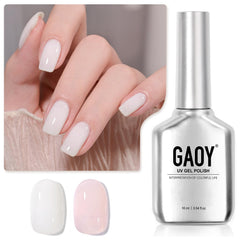 GAOY front packaging showing two 16ml bottles and easy-at-home manicure benefit