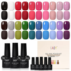 GAOY front packaging showing full 23-piece kit, clear view of included bottles and benefits
