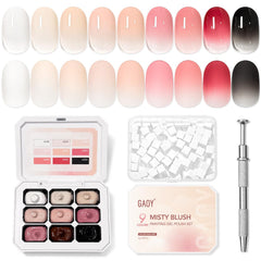 GAOY front packaging showing nine-color gradient set and compact case benefit