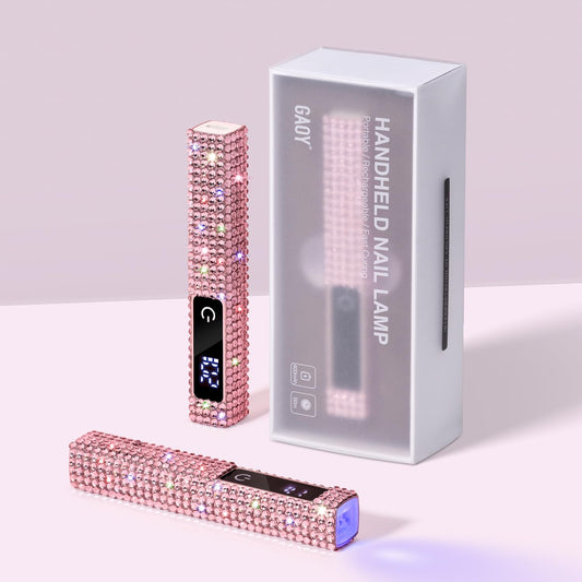 GAOY front view diamond pink handheld lamp showing compact design and portability