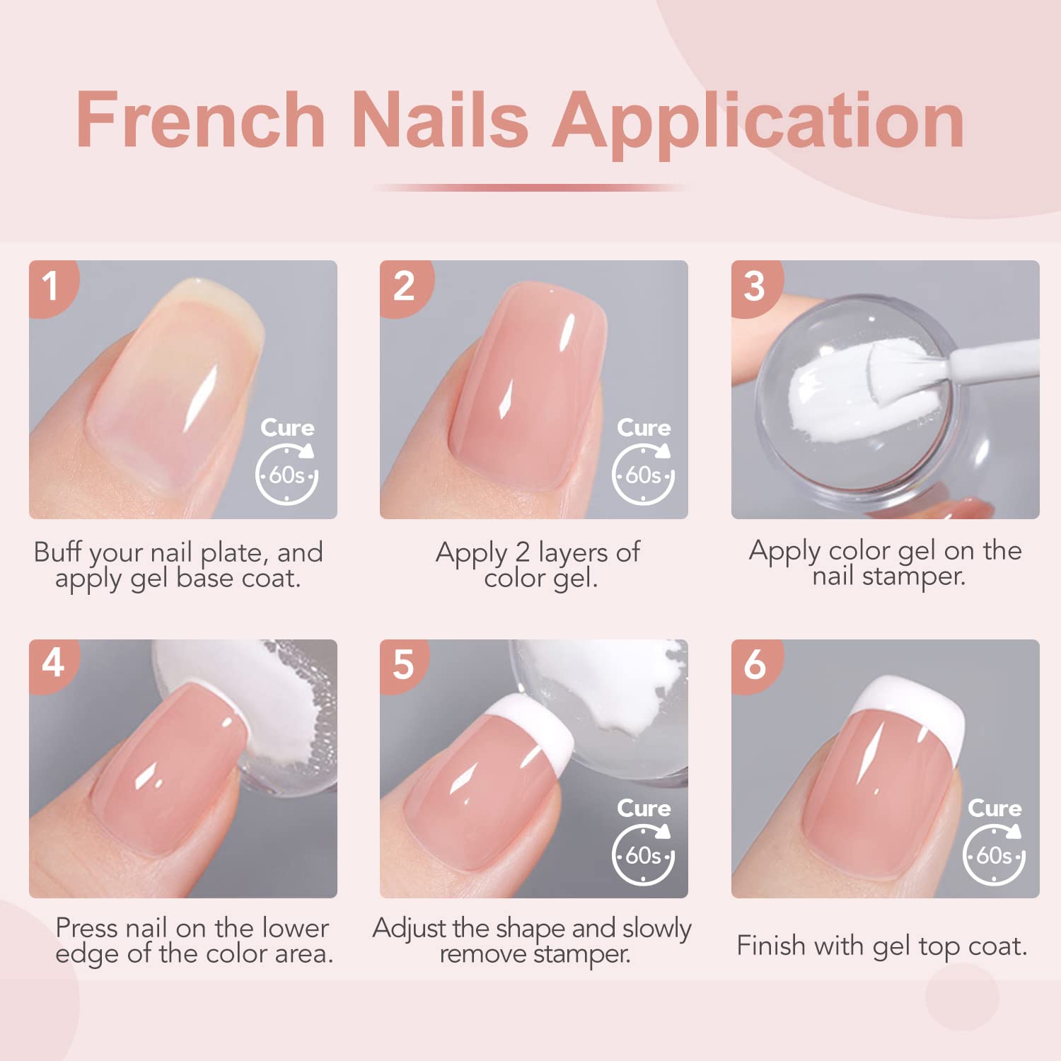 GAOY gel polish bottles nude pink and white showing buildable coverage benefit