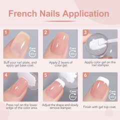 GAOY gel polish bottles nude pink and white showing buildable coverage benefit