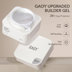 GAOY close-up of gel texture demonstrating self-leveling, smooth application benefit