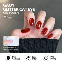 GAOY swatched on nails with a ruler for scale demonstrating lasting coverage