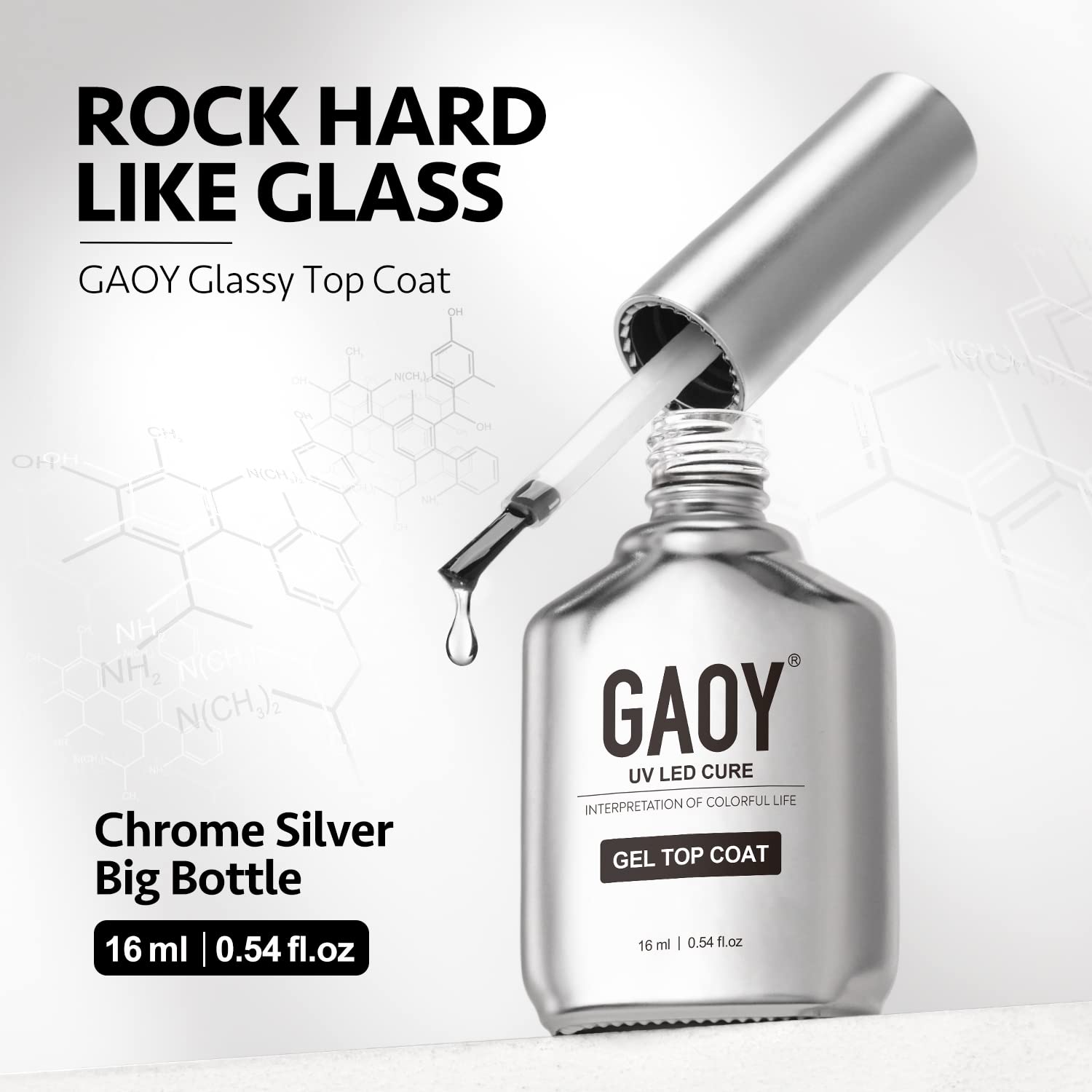 GAOY brushed-chrome bottle detail highlighting durable design and professional appearance
