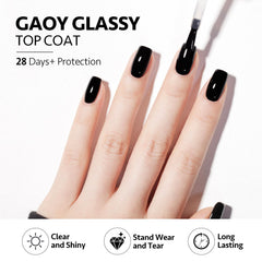 GAOY high-gloss texture close-up showing glass-like shine benefit