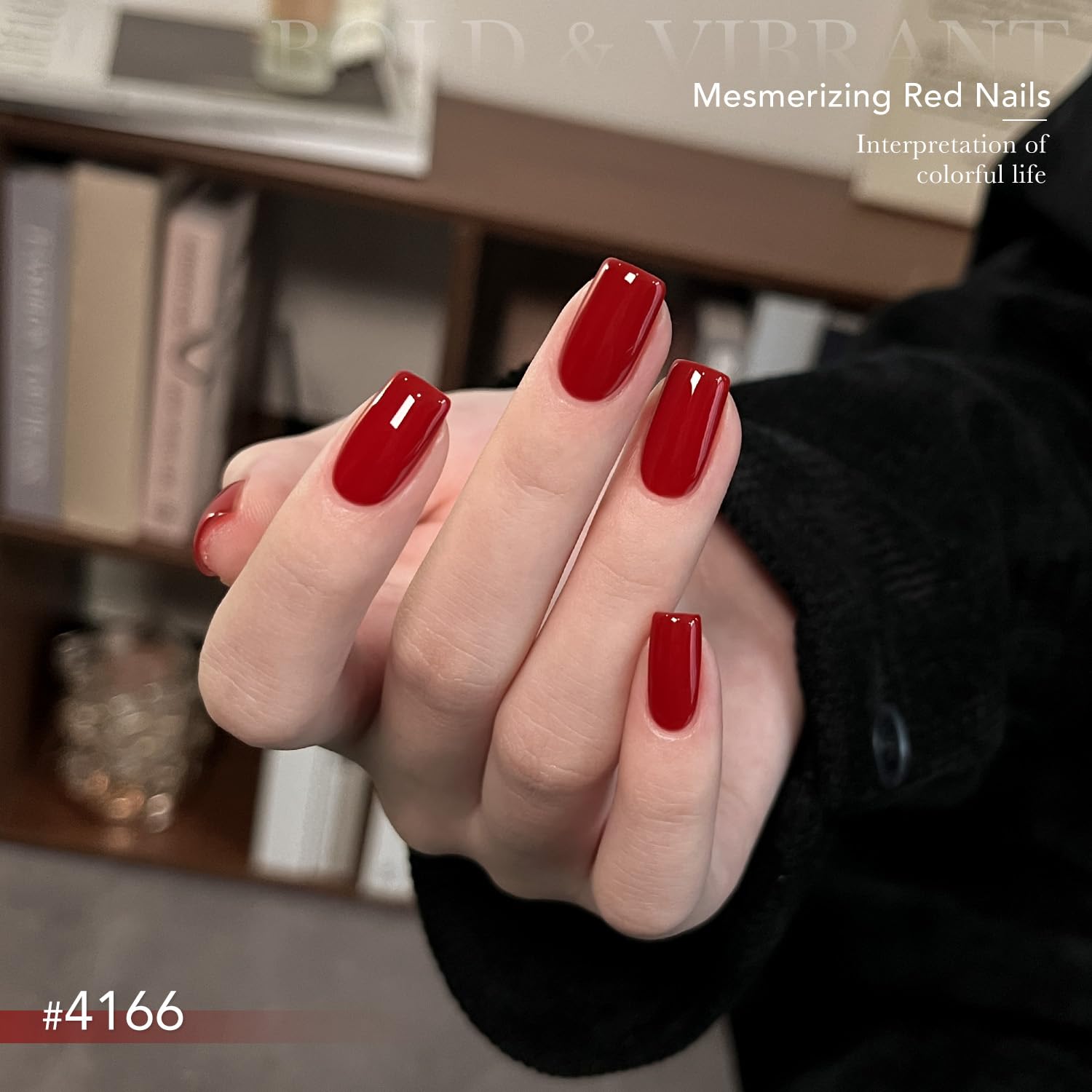 GAOY on hand model wearing festive manicure showcasing salon-quality glossy finish