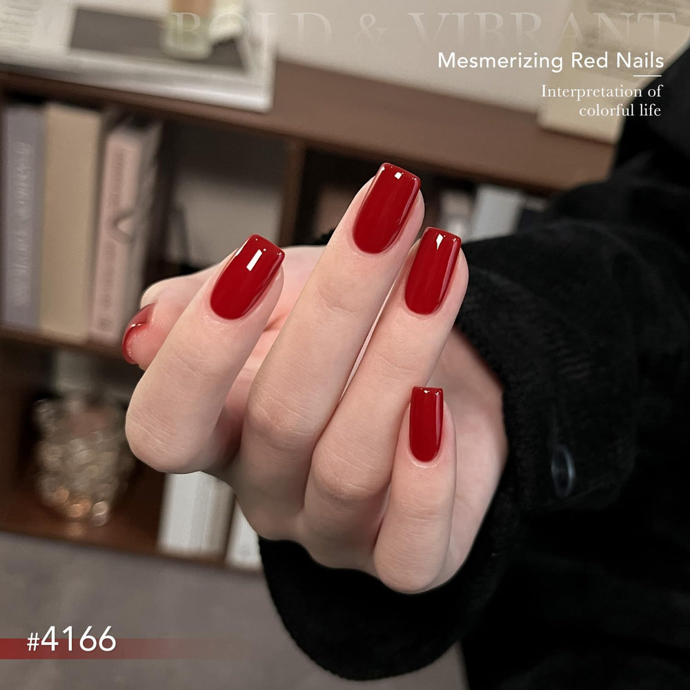 GAOY on hand model wearing festive manicure showcasing salon-quality glossy finish