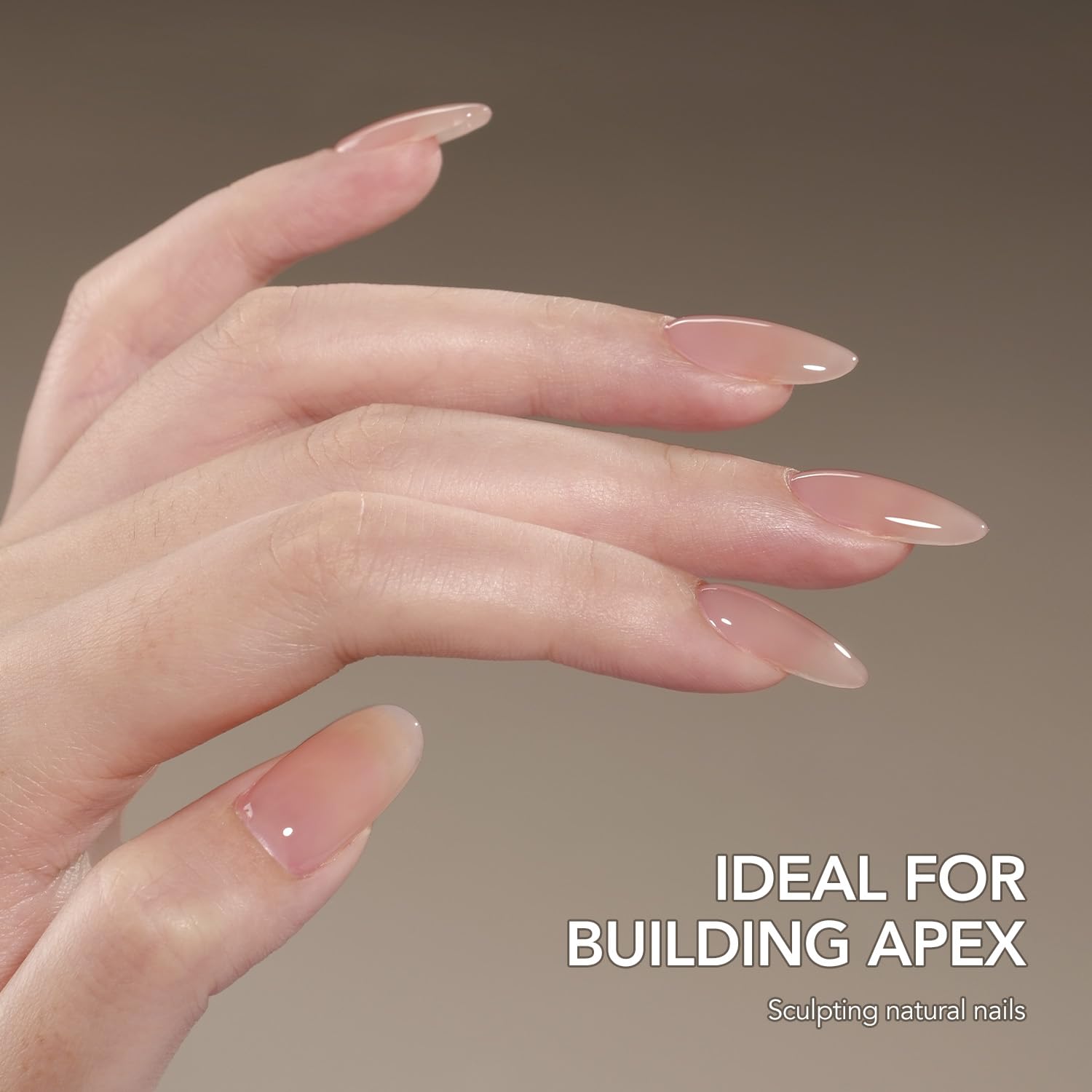 GAOY applying builder gel to natural nail demonstrating controlled shaping benefit