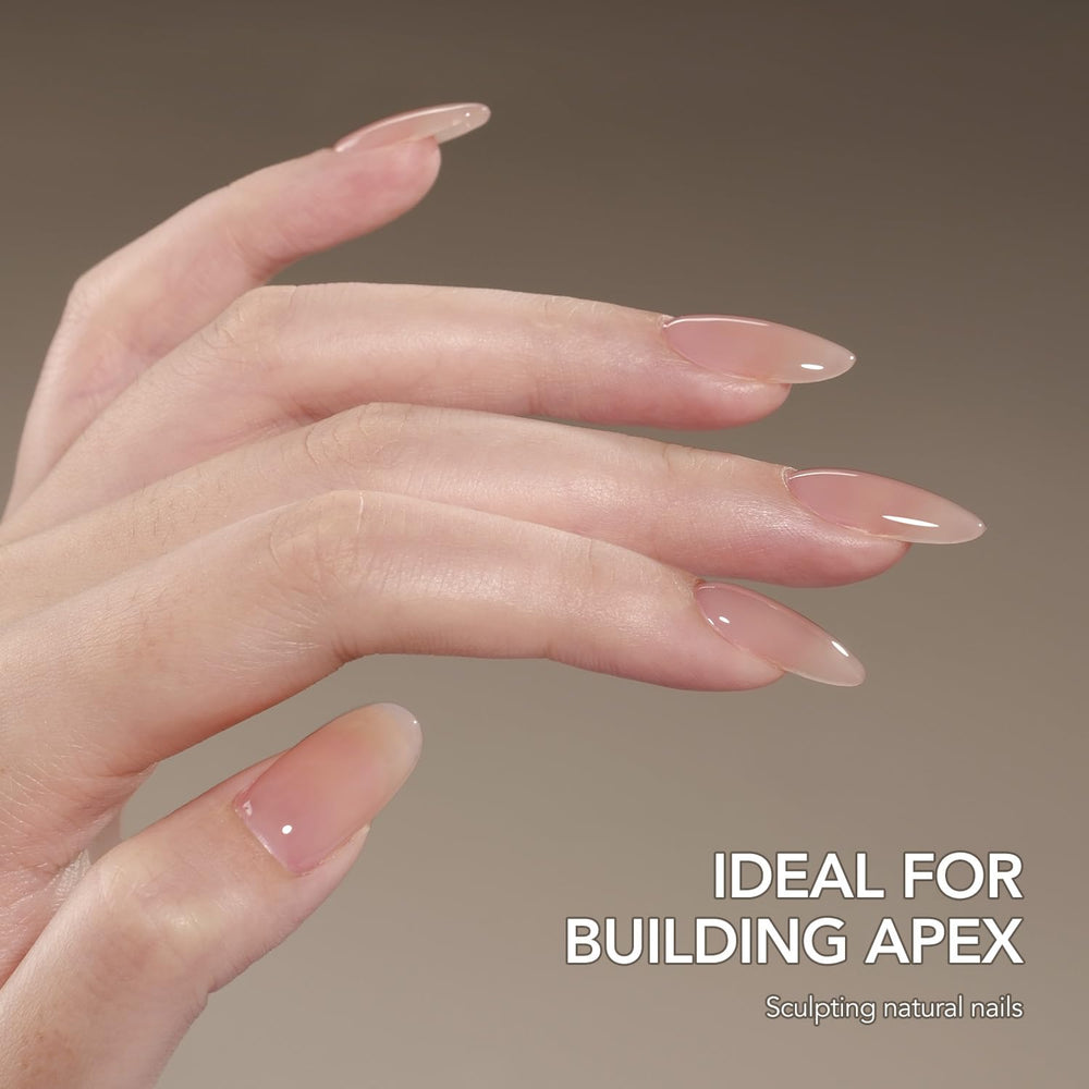 GAOY applying builder gel to natural nail demonstrating controlled shaping benefit