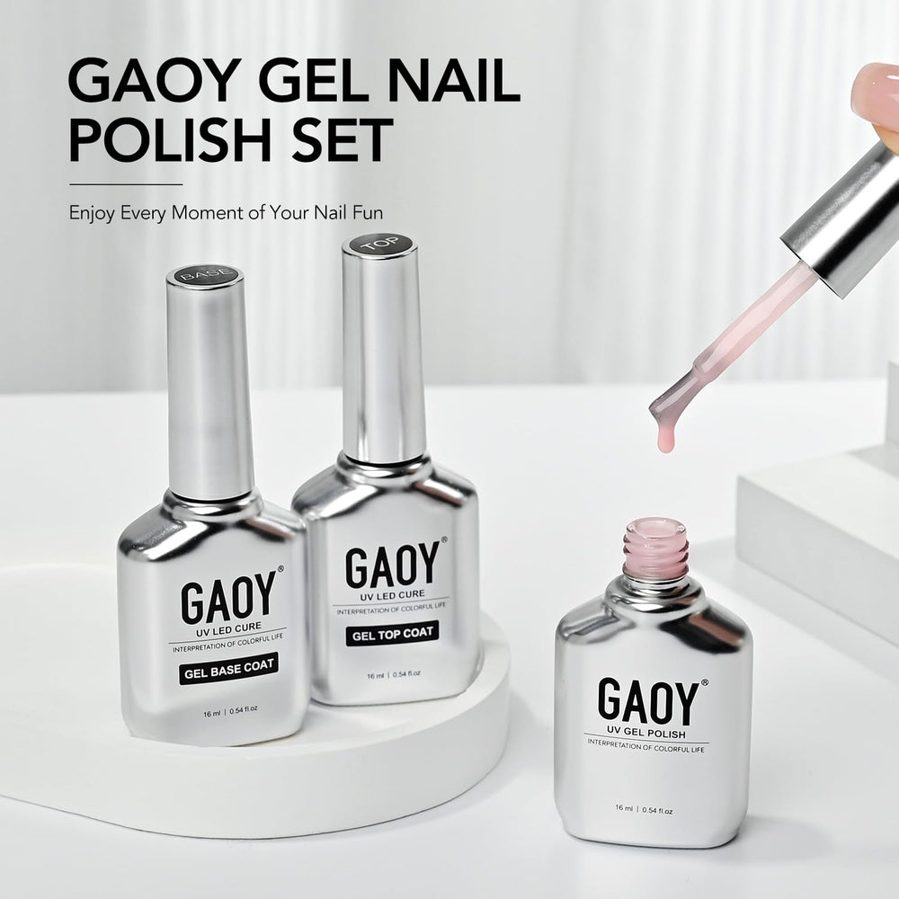 GAOY in-use application on a fingernail showing tidy strokes and easy curing