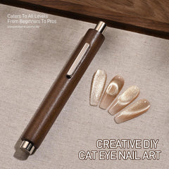 GAOY magnet in use above nail demonstrating precise cat-eye pull