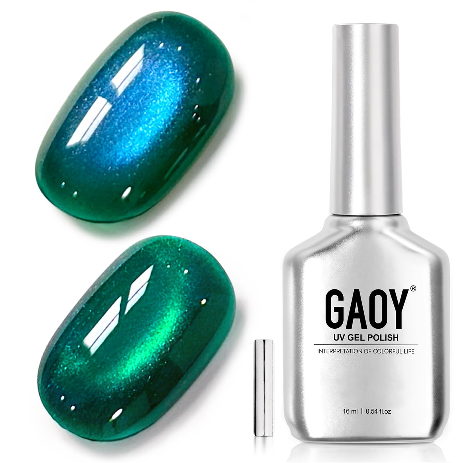 GAOY bottle front label showing Jade Teal color and branding for clear identification