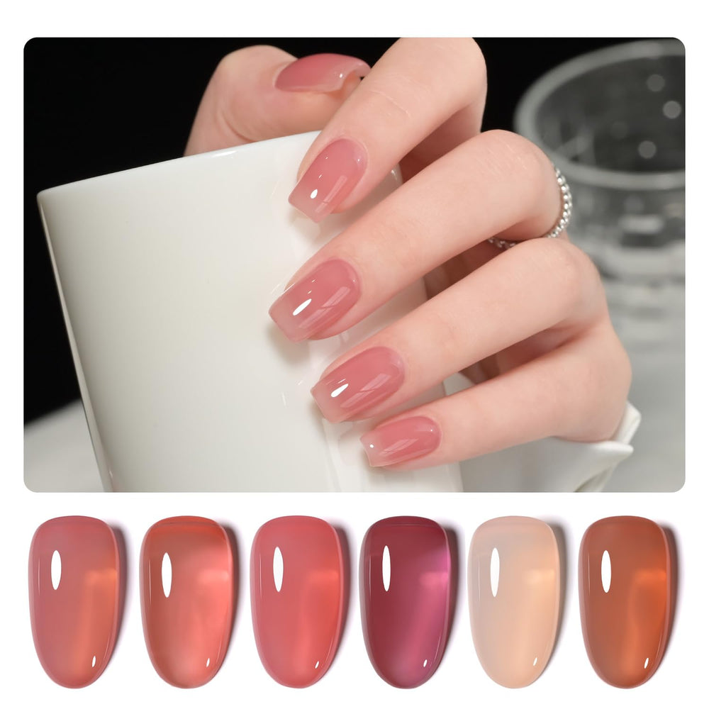 GAOY jelly bottles front packaging showing six translucent colors and easy identification
