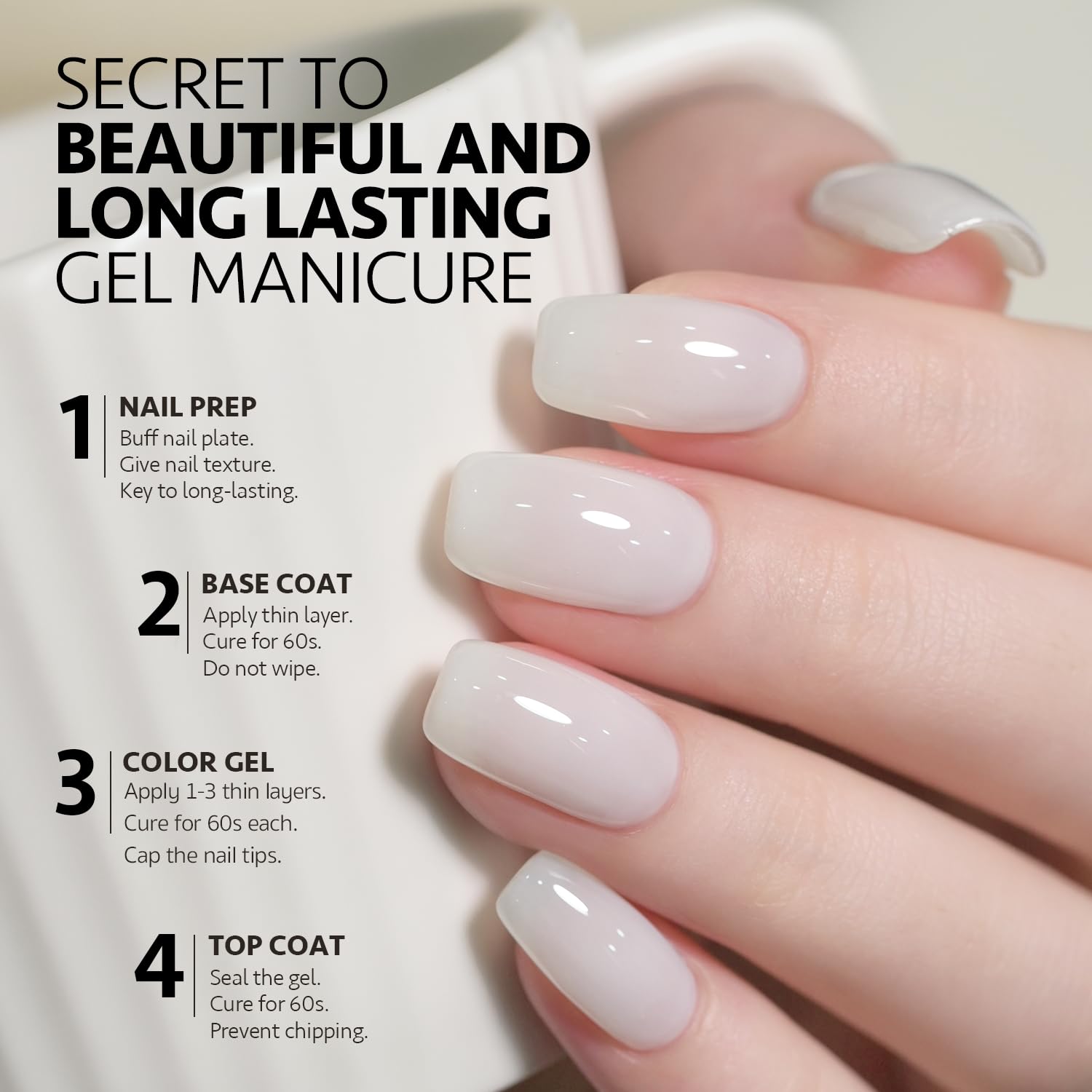 GAOY cured polish shine detail highlighting glossy top-coat resilience benefit