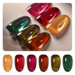 GAOY front packaging showing six jelly gel polish bottles and color preview for choice