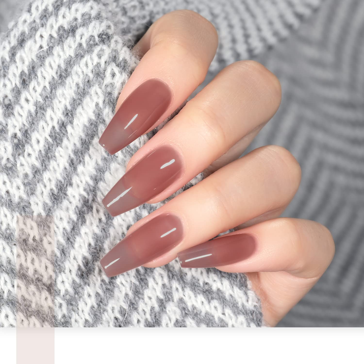 GAOY color swatches fan showing translucent browns and greys for layering versatility