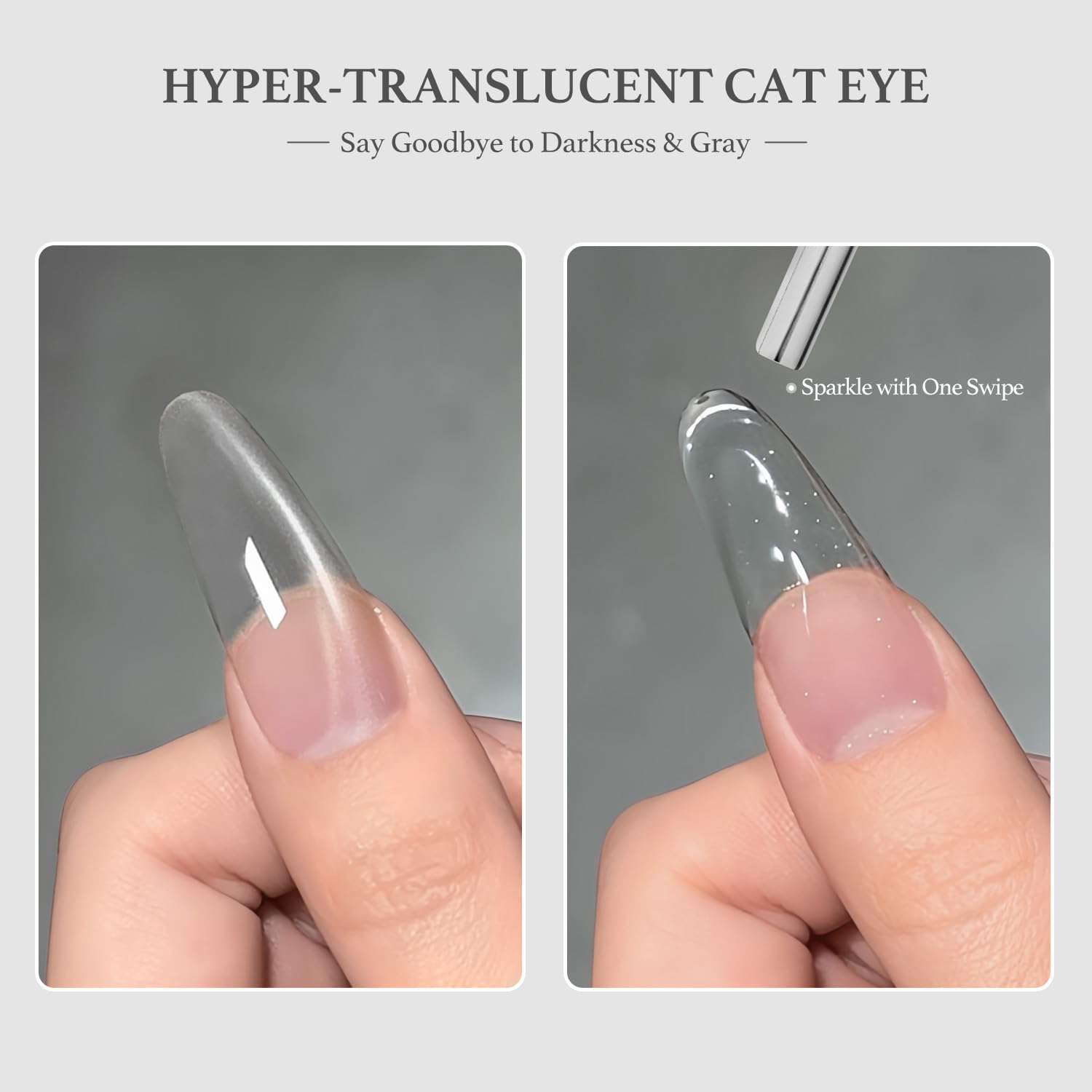 GAOY cat eye magnet close-up beside bottle, demonstrating pattern-creation benefit