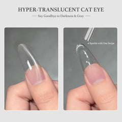 GAOY cat eye magnet close-up beside bottle, demonstrating pattern-creation benefit