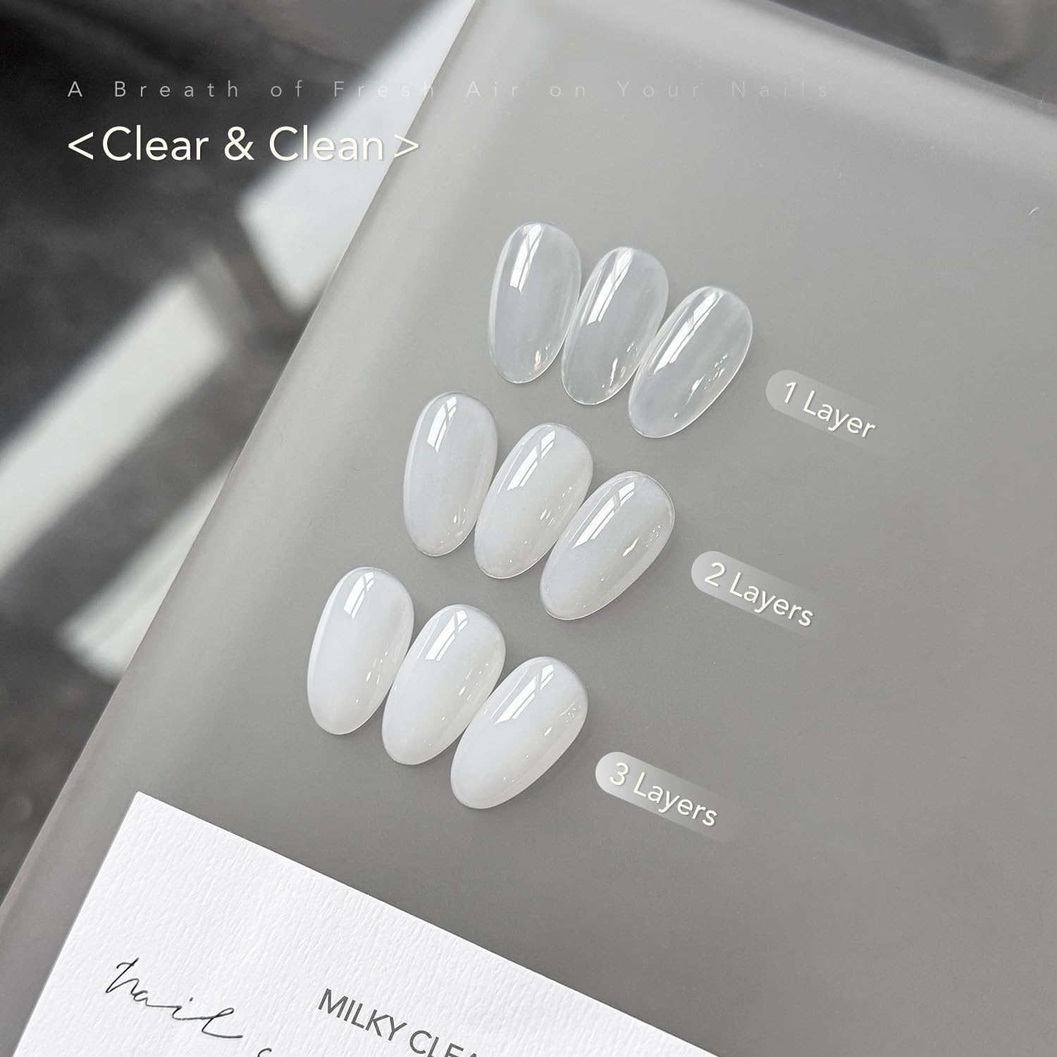 GAOY brush stroke of gel showing jelly texture and buildable coverage