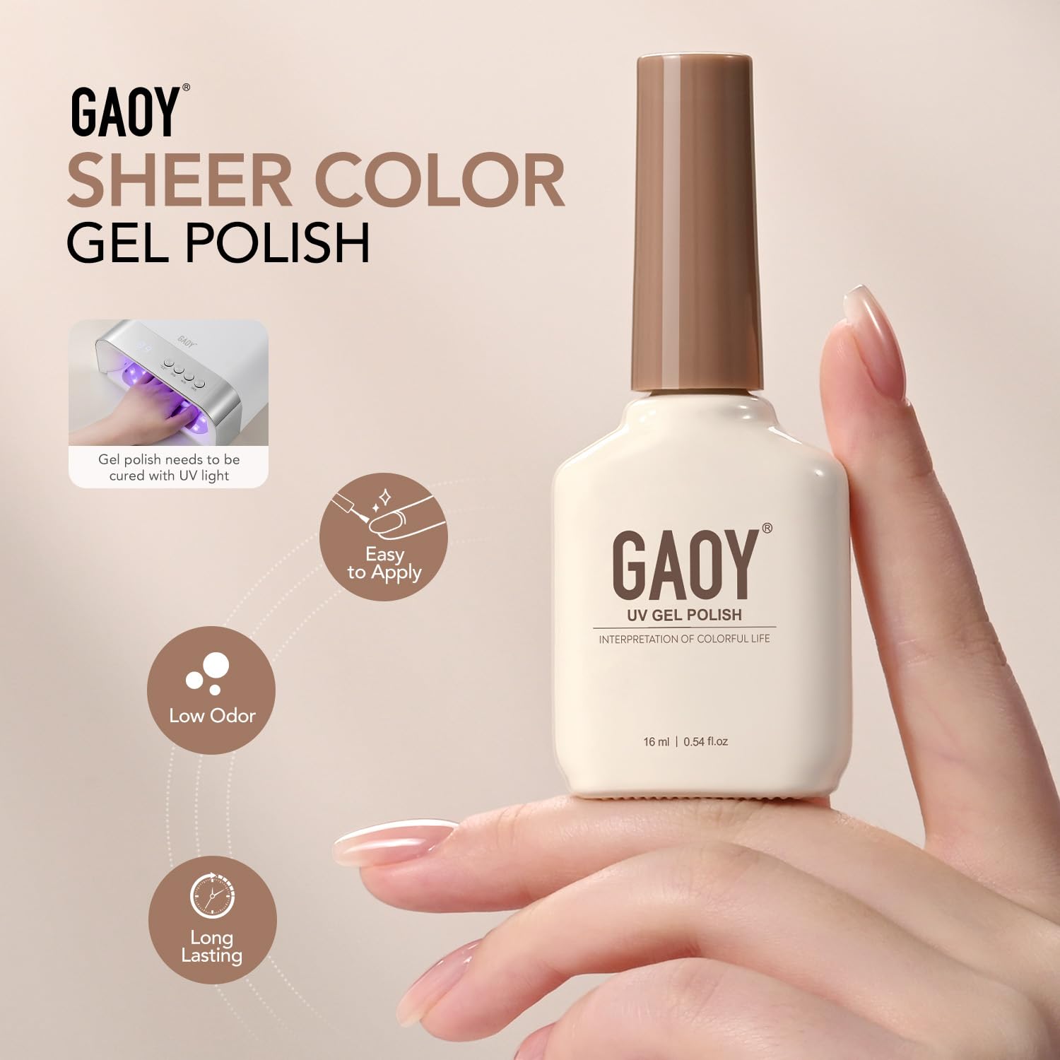 GAOY used for a French manicure showing clean base for crisp tips